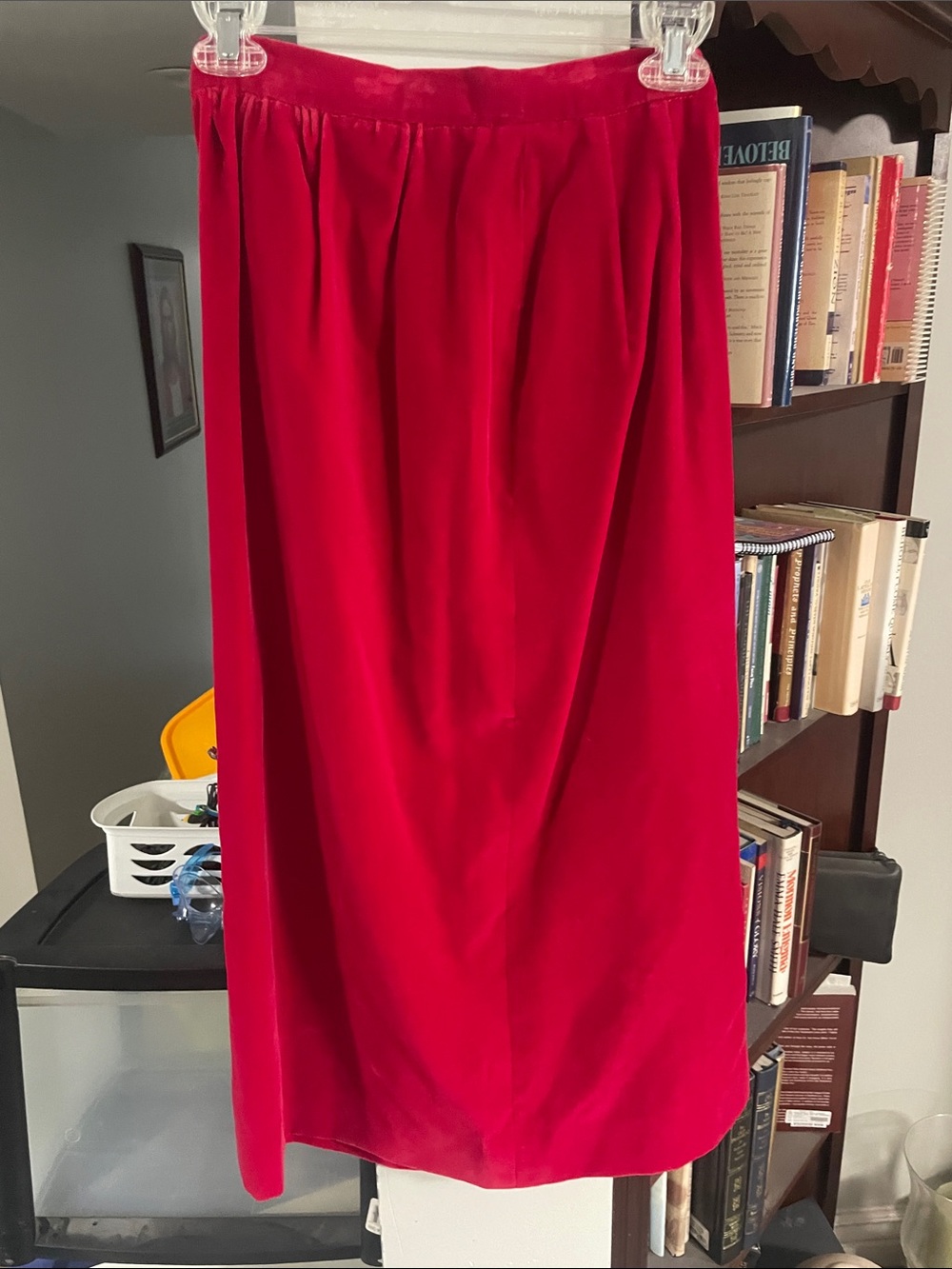 Love Red Velvet Open Blazer with Decorative Rhinestone Buttons - Picture 3 of 3